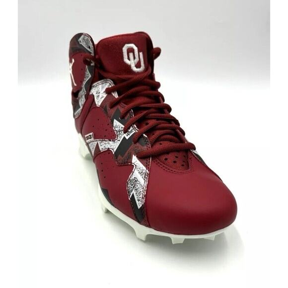 Nike Jordan 7 Alpha Menace Oklahoma OU Player Exclusive Football Cleats Sz 11 US - Picture 4 of 10
